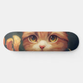 Cute Oranje Kitty Cat Skateboard (Horizontaal)