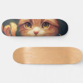 Cute Oranje Kitty Cat Skateboard (Horizontaal)