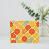 Cute  Oranje Limoen Grapefruit Citrus Pattern Briefkaart (Staand voorkant)