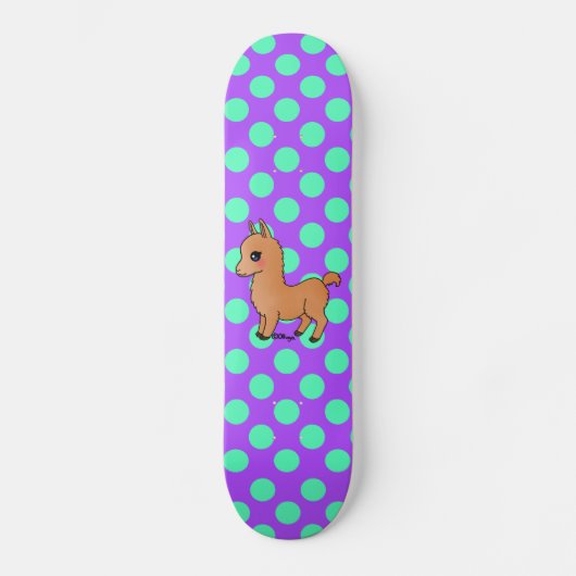 Cute Oranje Llama Skateboard (Voorkant)