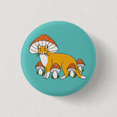 Cute Oranje paddenstoeltje Ronde Button 3,2 Cm (Voorkant)