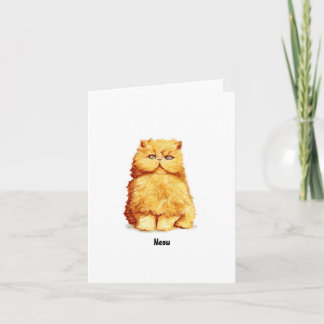Cute Oranje Persian Cat Kaart