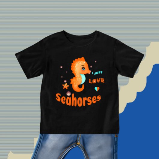 Cute oranje seahorse