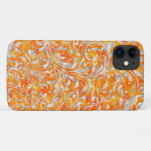 Cute oranje swirl floral design Case-Mate iPhone case (Achterkant (horizontaal))