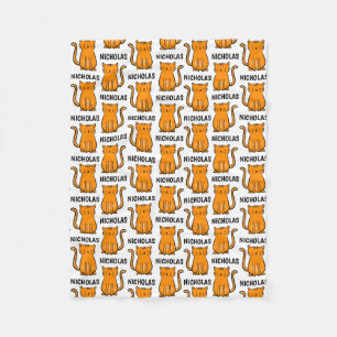 Cute Oranje Tabby Cat Kinder Fleece Deken