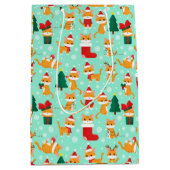 Cute Oranje Tabby Kerstmis Medium Cadeauzakje (Voorkant)