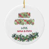 Cute Oranje Tabby Kitten met kerstmis Keramisch Ornament (Achterkant)