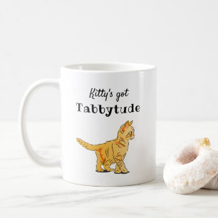 Cute Oranje Tabby Kitten Tabbytude Koffiemok