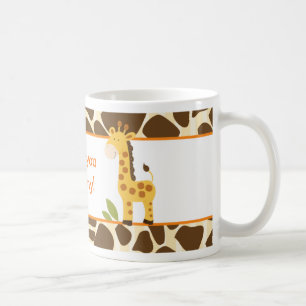 Cute Oranje/Yellow Giraffe Aangepaste foto Mok
