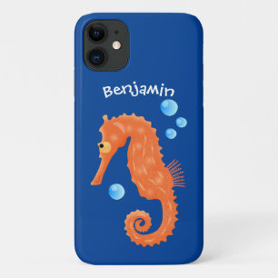 Cute oranje zeepaardbelletjes cartoon illustratie iPhone 11 hoesje