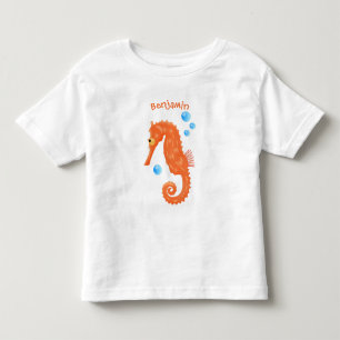 Cute oranje zeepaardbelletjes cartoon illustratie kinder shirts