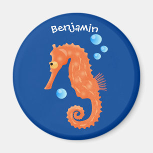Cute oranje zeepaardbelletjes cartoon illustratie magneet