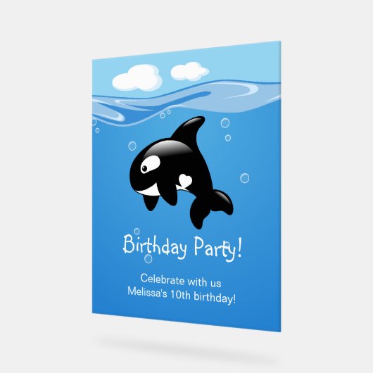 Cute Orca Baleine fête d'anniversaire (Angle)