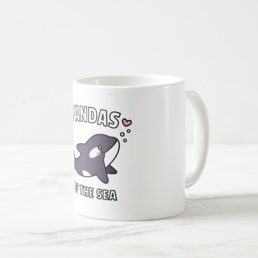 Cute Orca Pandas van het Zee Doodle Funny Koffiemok (Voorkant rechts)