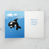 Cute Orca walvis Happy Birthday Kaart (Binnen)
