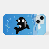 Cute Orca Whale en Océan avec nom personnalisé (Verso Horizontal)