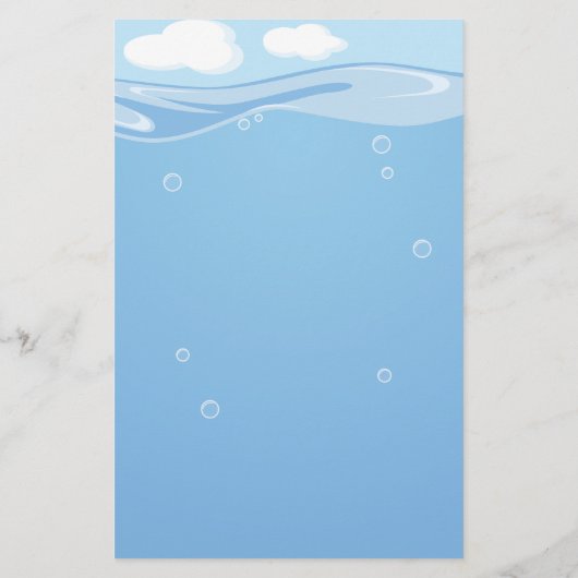 Cute Orca Whale in Ocean Light Blue Briefpapier (Achterkant)