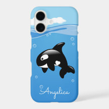 Cute Orca Whale in Ocean with Custom Name