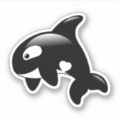 Cute Orca Whale Sticker (Voorkant)
