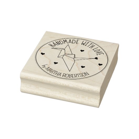 Cute Origami Custom Handmade with love, Rubberstempel (Stempel)