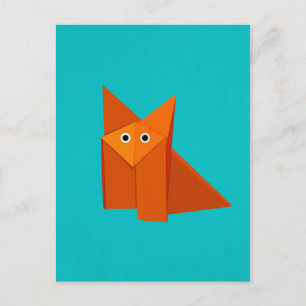 Cute Origami Fox Briefkaart