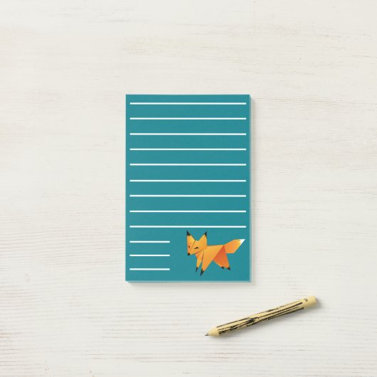 Cute Origami Fox Post-it® Notes (Op bureau)