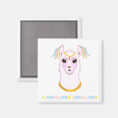 Cute Ornamented Llama Magnet Magneet (Voorkant / Achterkant)