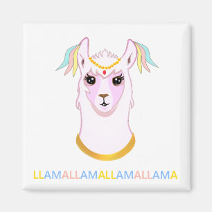 Cute Ornamented Llama Magnet Magneet