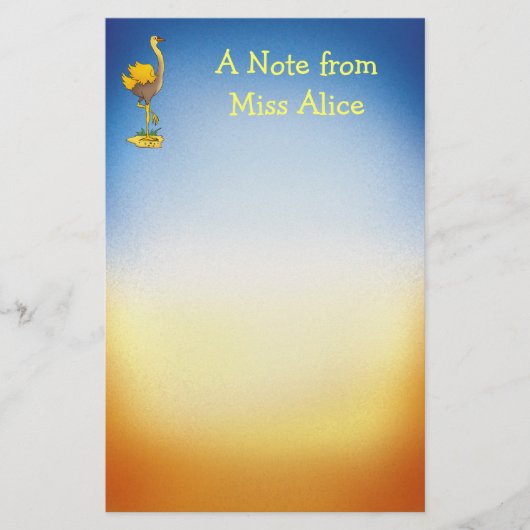 Cute ostrich - Stationery Briefpapier (Voorkant)