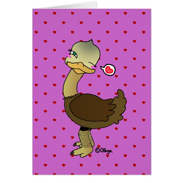 Cute ostrich wink (Voorkant)