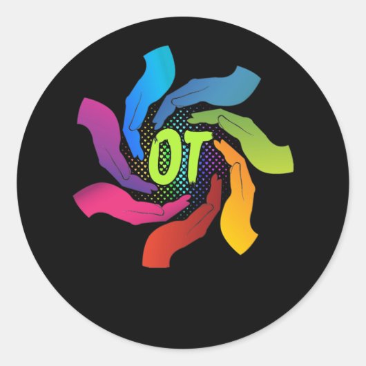 Cute OT Hands Occupational Therapy Ronde Sticker (Voorkant)