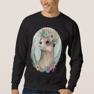 Cute Otter Bloemenkroon Bloem Dier Trui