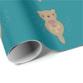 Cute Otter Cadeaupapier (Rol Hoek)