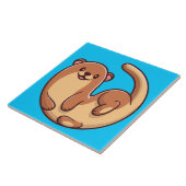 Cute Otter Ceramic Tile Tegeltje (Zijkant)