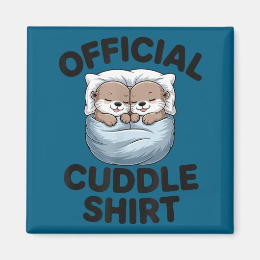 Cute Otter Couple Cozy Cuddle  Magneet (Voorkant)