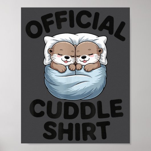 Cute Otter Couple Cozy Cuddle  Poster (Voorkant)