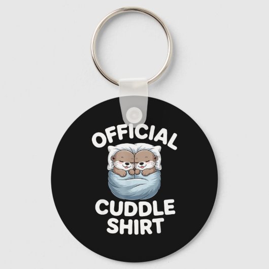 Cute Otter Couple Cozy Cuddle  Sleutelhanger (Voorkant)