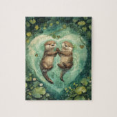 Cute Otter Couple Love Jigsaw Puzzle (Vertical)