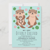 Cute Otter Couples Baby shower Invitation (Devant)