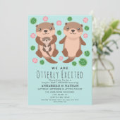 Cute Otter Couples Baby shower Invitation (Debout devant)