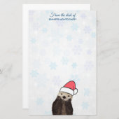 Cute Otter die met Kerstmis een kerstman heeft. Briefpapier (Voorkant / Achterkant)