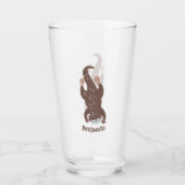 Cute otter diving cartoon glas (Achterkant)