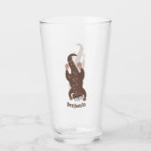 Cute otter diving cartoon glas (Voorkant)