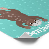 Cute otter diving cartoon poster (Hoek)