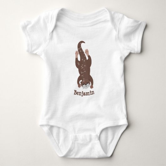 Cute otter diving cartoon romper (Voorkant)