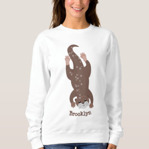 Cute otter diving cartoon trui