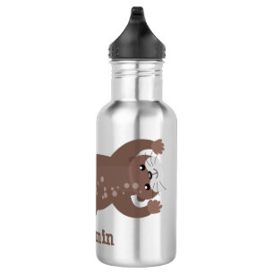 Cute otter diving cartoon waterfles