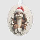 Cute Otter Double-Sided Holiday Ornament (devant)