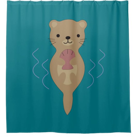 Cute Otter Douchegordijn (Voorkant)