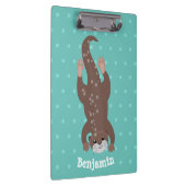 Cute otter-duiken op blauwgroen cartoon illustrati klembord (Rechts)